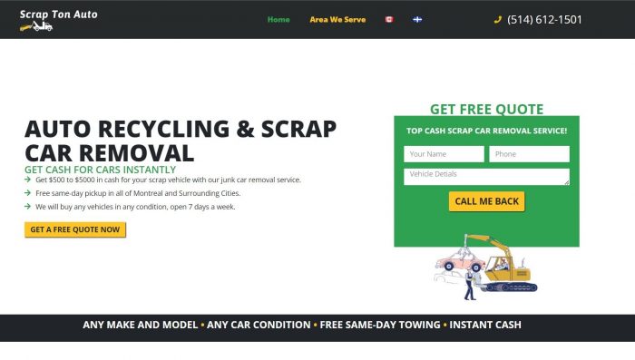 towing marketers desinged a professional website with10000 pages to dominate competition in quebec. province of canada